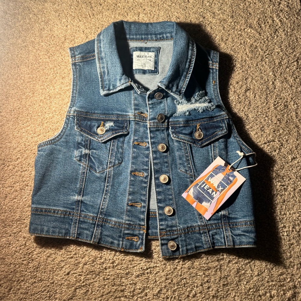 NWT Wax Jean Denim Vest